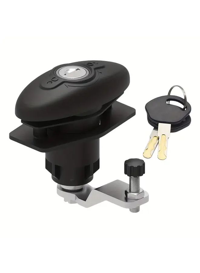 Black Zinc Alloy Door Lock With 2 Keys For Bathroom Utility Room RV Yacht - Image 1