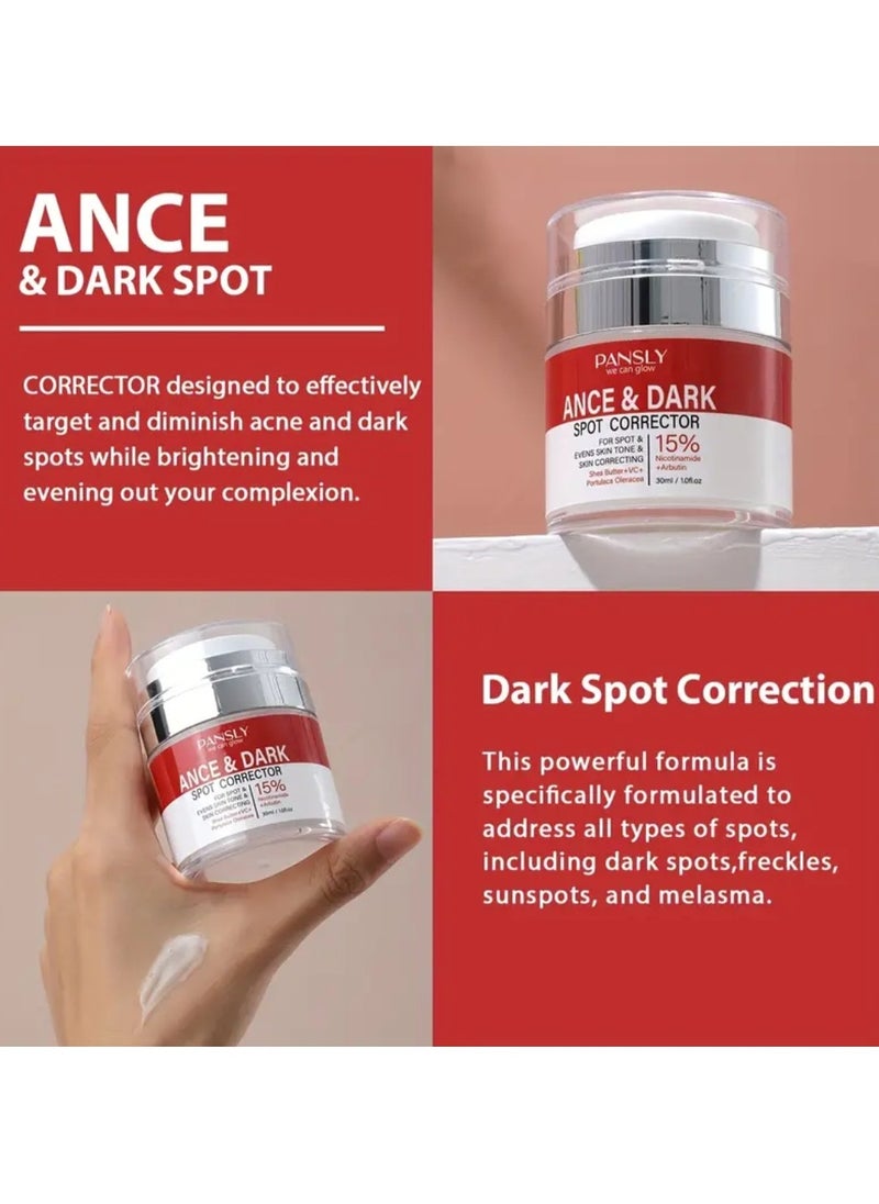 PANSLY - Acne and Dark Spot Corrector Dark Spot Remover Cream for Face and Body Dark Spot Corrector Treatment Enriching Skin Care for All Skin Tones Anti Aging  Acne Scar Removal Whitening Cream 30ml - Image 1