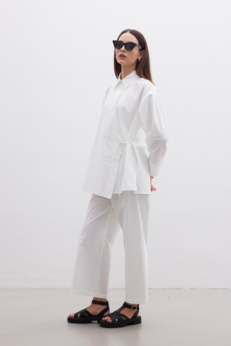 Manuka Double Breasted Closure Premium Shirt Ecru  - Image 2