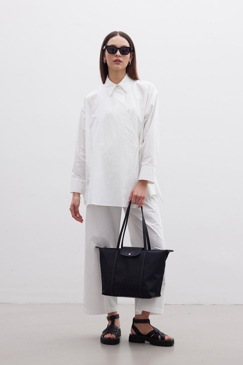 Manuka Double Breasted Closure Premium Shirt Ecru  - Image 1