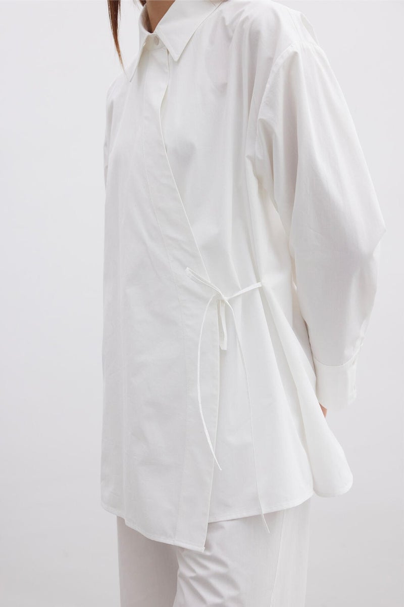 Manuka Double Breasted Closure Premium Shirt Ecru  - Image 4