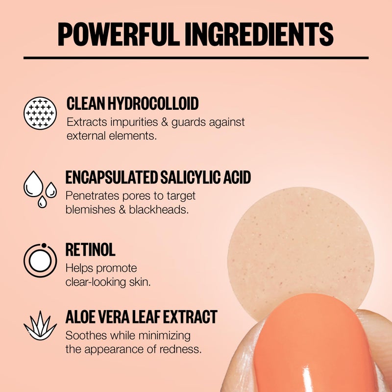 PEACE OUT Acne Healing Dots Hydrocolloid Pimple Patches, Acne Spot Treatment with Salicylic Acid, Retinol, and Aloe Vera for Blemishes and Breakouts, 40 Count - Image 5