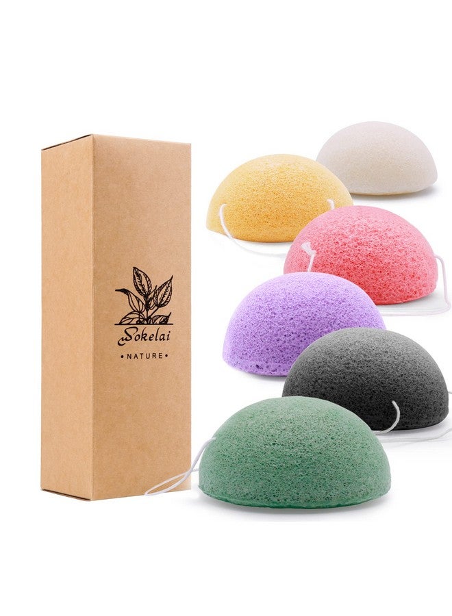 wokelai Konjac Facial Sponges For Cleansing Exfoliating Konjac Face Sponge For Washing Face Body Organic Natural Cleaning Puff Buff Scrubber For Shower Bath Spa For Babys Men Women - Image 1