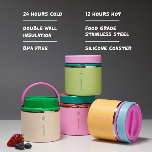ThermoFlask Insulated Food Jar with Leakproof Lid (20 oz, Garden Party) - Stainless Steel Food Containers for Hot & Cold Meals, Lunch, Soup & Snacks - Image 5