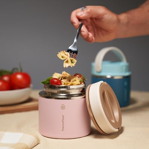 ThermoFlask Insulated Food Jar with Leakproof Lid (20 oz, Garden Party) - Stainless Steel Food Containers for Hot & Cold Meals, Lunch, Soup & Snacks - Image 4