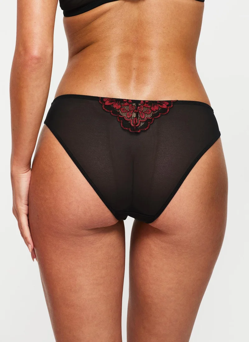Ann Summers  Sexy Lace Two Tone Brazilian Black/Red for Women | Best Price UAE