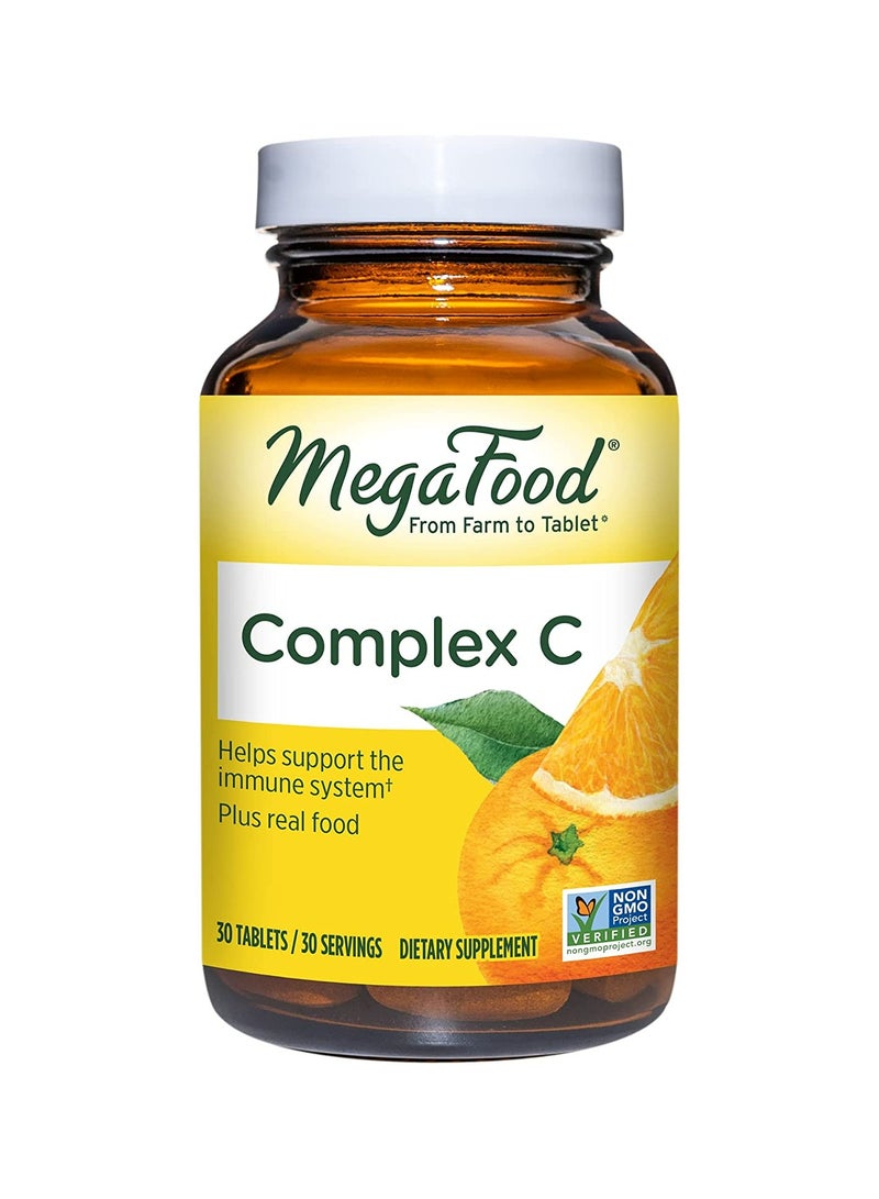 MegaFood Complex C - helps provide daily support for the immune system,supports overall skin health. dietary supplement 30 tablets / 30 servings. - Image 1