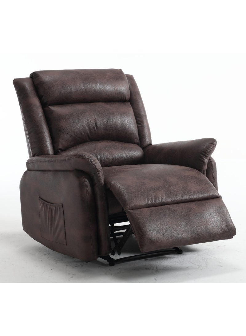NZONE STORE Luxury Leather Recliner Chair with Footrest - Dark Brown - Image 3
