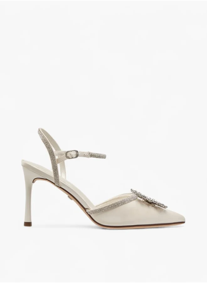سيليست Women's Embellished Sandals with Buckle Closure and Stiletto Heels
