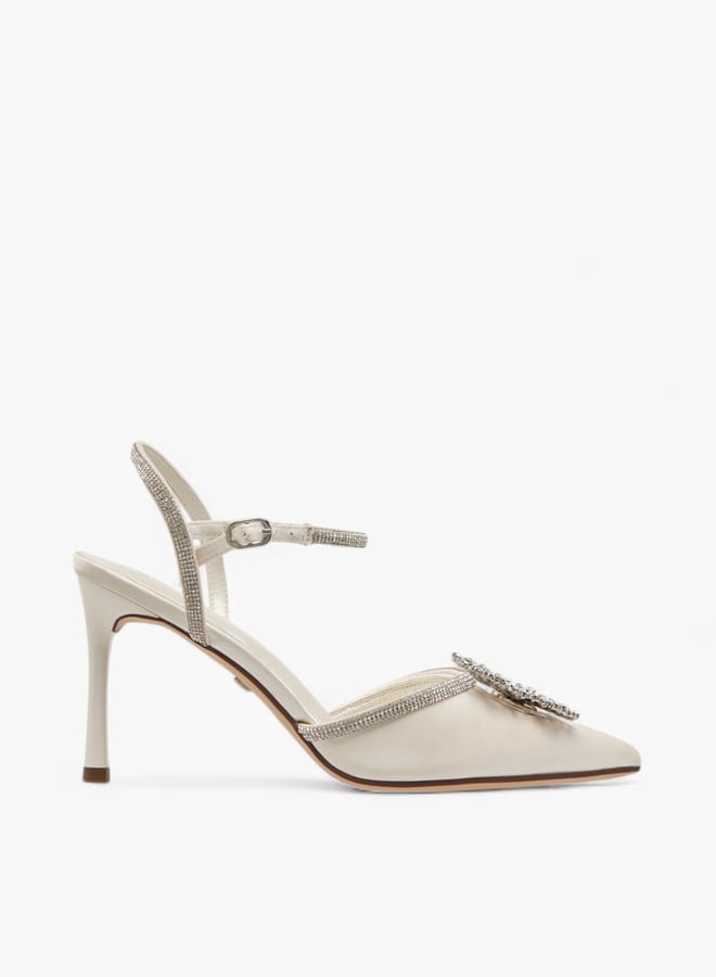 Celeste Women's Embellished Sandals with Buckle Closure and Stiletto Heels - Image 3