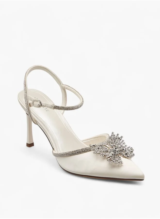 سيليست Women's Embellished Sandals with Buckle Closure and Stiletto Heels