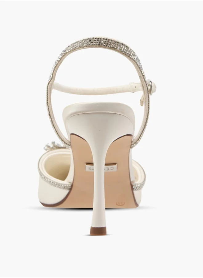 سيليست Women's Embellished Sandals with Buckle Closure and Stiletto Heels