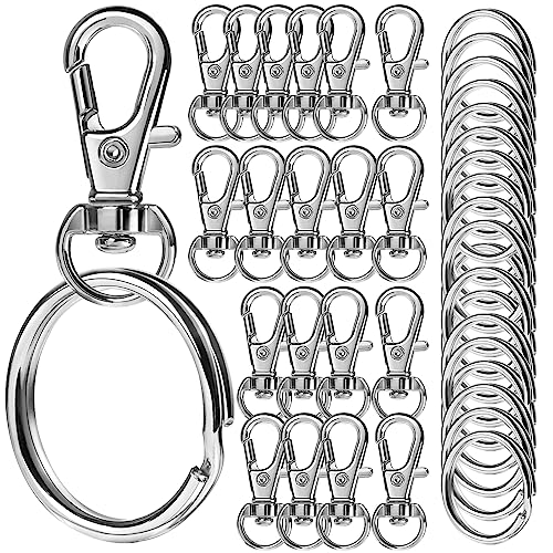 LEOBRO Keychains 40PCS Key Rings and Keychain Clip Key Chain Ring and Key Chain Hooks Keychain Making Kit for DIY Crafts