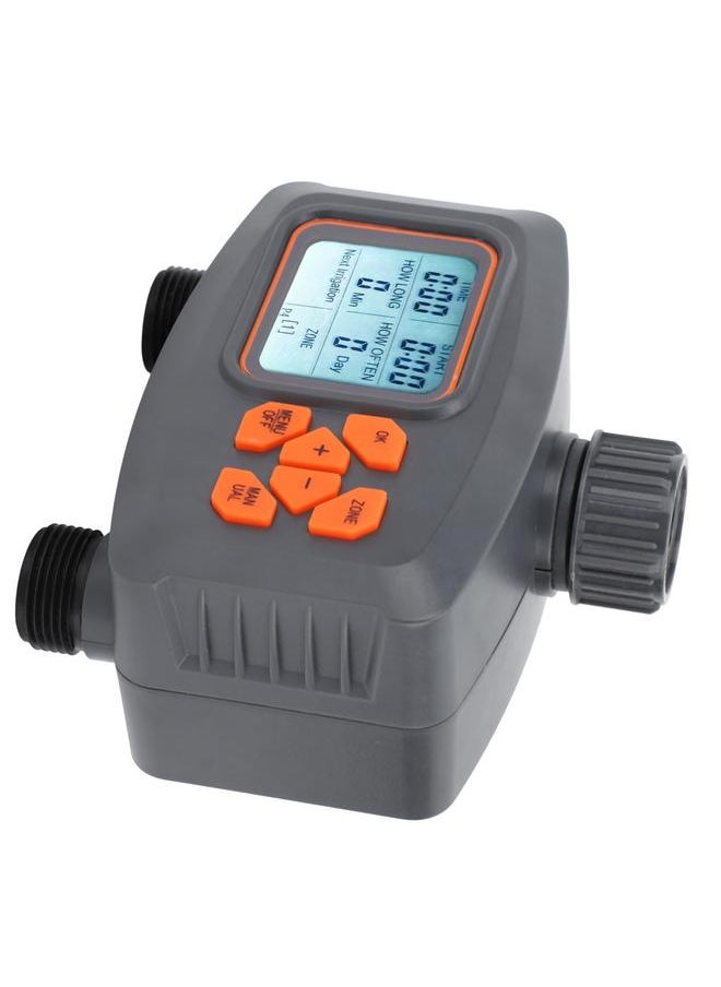 2 Outlet Hose Watering Timer 2 Zone Sprinkler Timer with Rain Sensor Automatic Irrigation Controller with G3/4 Male to G1/2 Female Adapter