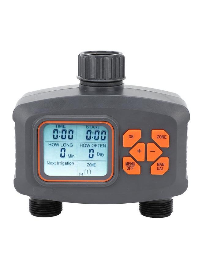 2 Outlet Hose Watering Timer 2 Zone Sprinkler Timer with Rain Sensor Automatic Irrigation Controller with G3/4 Male to G1/2 Female Adapter