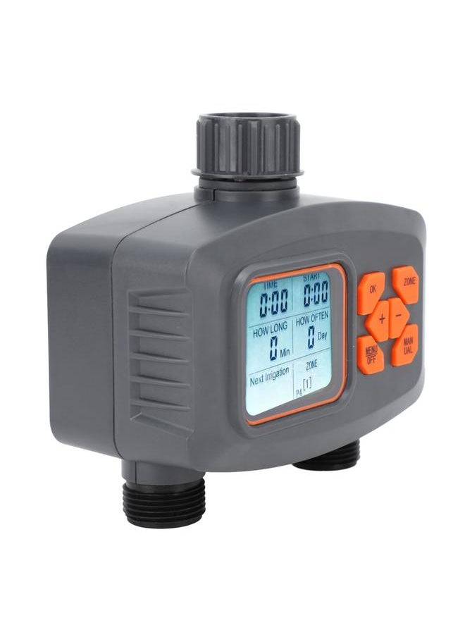 2 Outlet Hose Watering Timer 2 Zone Sprinkler Timer with Rain Sensor Automatic Irrigation Controller with G3/4 Male to G1/2 Female Adapter