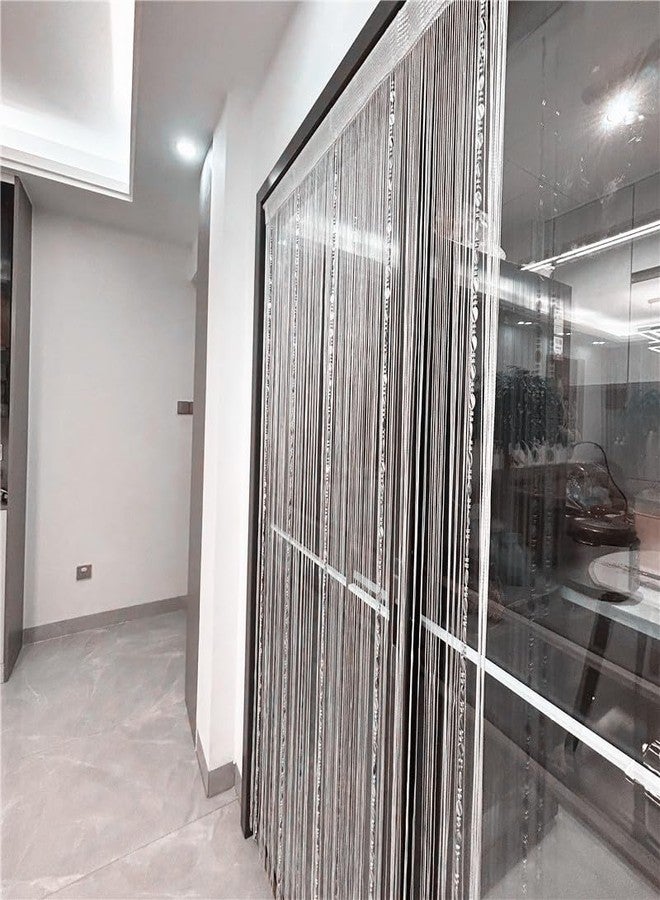 ave split 100cmX200cm Decorative Door String Curtain Beads Wall Panel Fringe Window Room Divider Blind for Wedding Coffee House Restaurant Parts Door Divider Beads Tassel Screen Decoration (white25) - Image 4