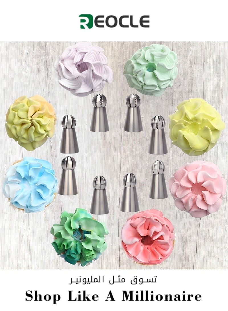 REOCLE Cake Decorating Supplies Kit 6 Pieces Cake Decorator Reusable Cake Decorating Supplies Cake Baking Tools for Cookie & Icing & Cupcakes - Image 1
