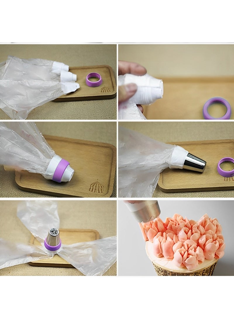 REOCLE Cake Decorating Supplies Kit 6 Pieces Cake Decorator Reusable Cake Decorating Supplies Cake Baking Tools for Cookie & Icing & Cupcakes - Image 3