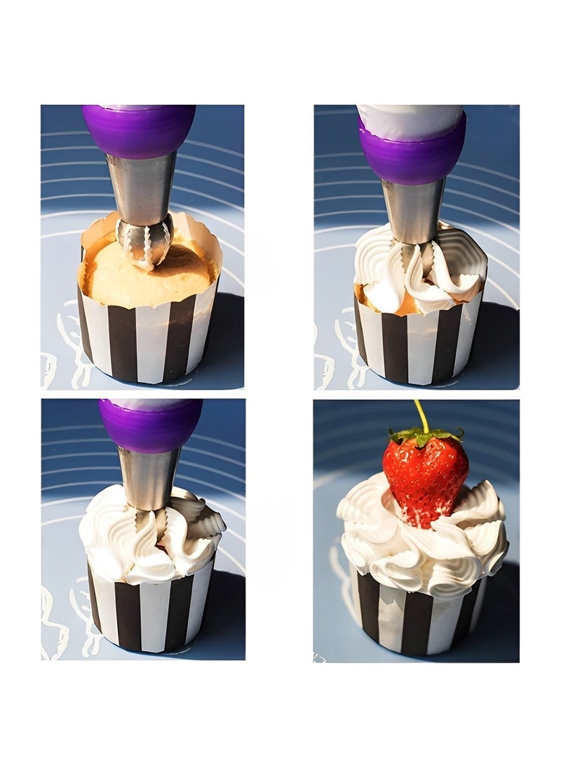 REOCLE Cake Decorating Supplies Kit 6 Pieces Cake Decorator Reusable Cake Decorating Supplies Cake Baking Tools for Cookie & Icing & Cupcakes - Image 5