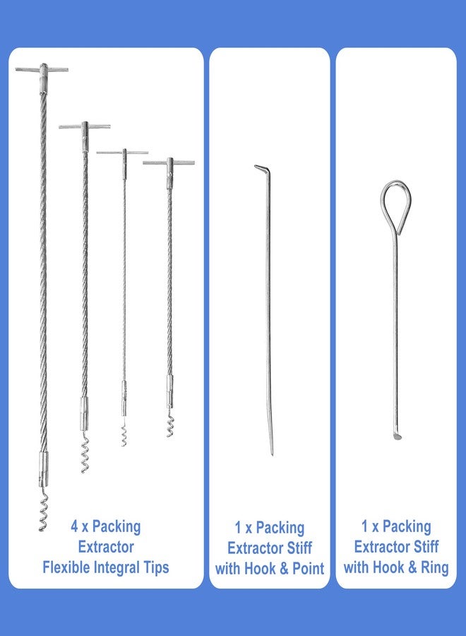 AIWFL 6pcs Packing Extractor Set Stainless Steel Packing Tool Set Flexible Packing Hook Sets - Image 4