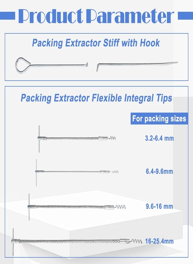AIWFL 6pcs Packing Extractor Set Stainless Steel Packing Tool Set Flexible Packing Hook Sets - Image 3
