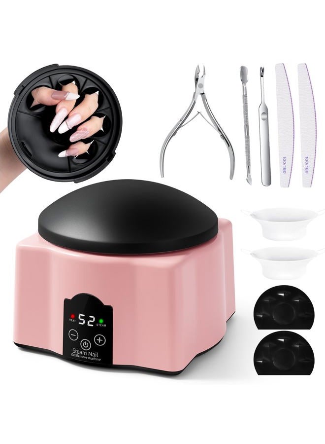 GoLashFun Automatic Upgraded Gel Nail Polish Removal Electric Steam Remover Machine Set, Various Gel Nail Chips Without Harming Hands Remover Tools Set - Image 1