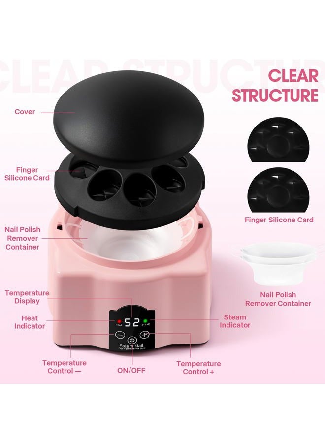 GoLashFun Automatic Upgraded Gel Nail Polish Removal Electric Steam Remover Machine Set, Various Gel Nail Chips Without Harming Hands Remover Tools Set - Image 5