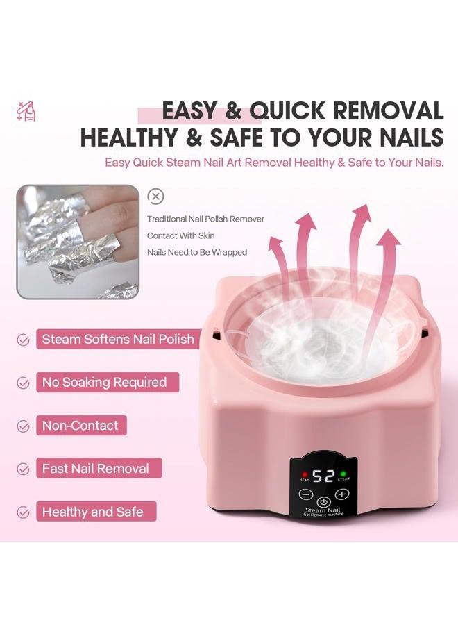 GoLashFun Automatic Upgraded Gel Nail Polish Removal Electric Steam Remover Machine Set, Various Gel Nail Chips Without Harming Hands Remover Tools Set - Image 3