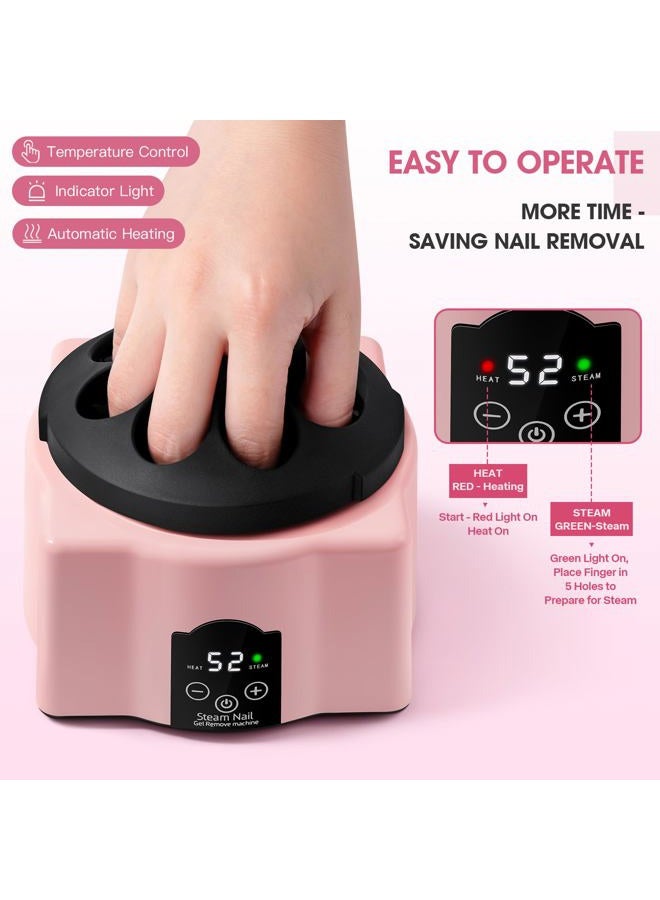 GoLashFun Automatic Upgraded Gel Nail Polish Removal Electric Steam Remover Machine Set, Various Gel Nail Chips Without Harming Hands Remover Tools Set - Image 4