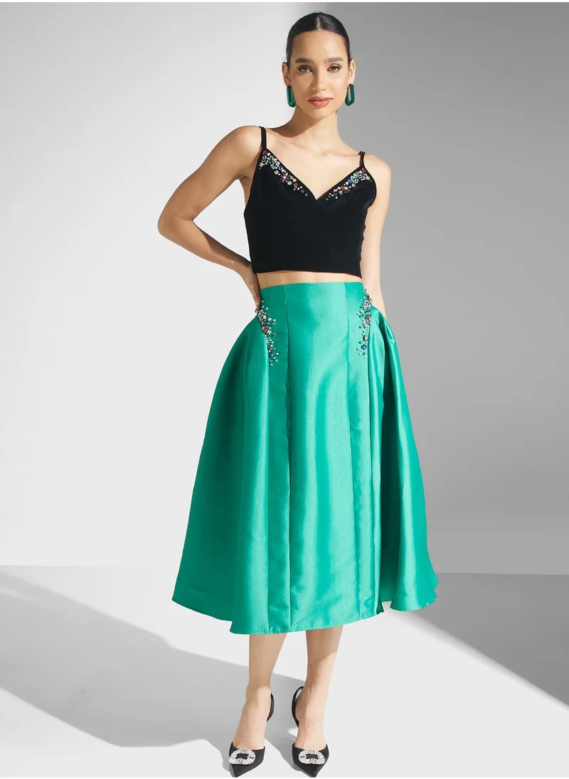 Femi9 High Waist Embellishment skirt