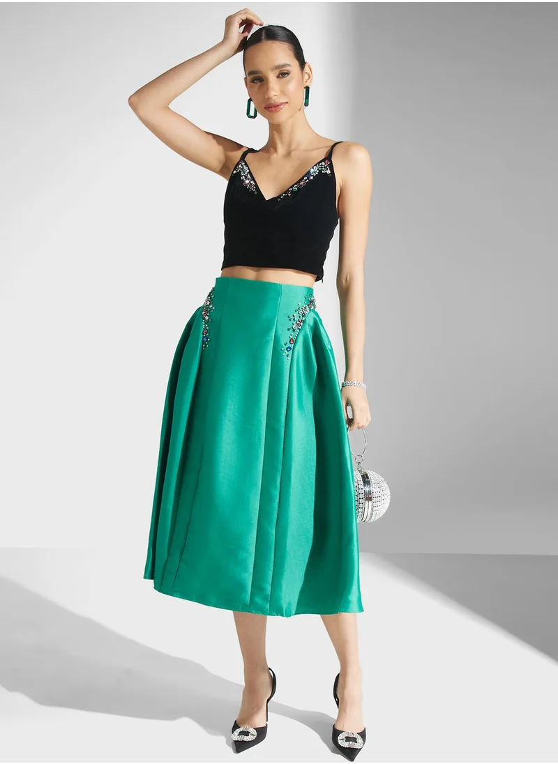 Femi9 High Waist Embellishment skirt