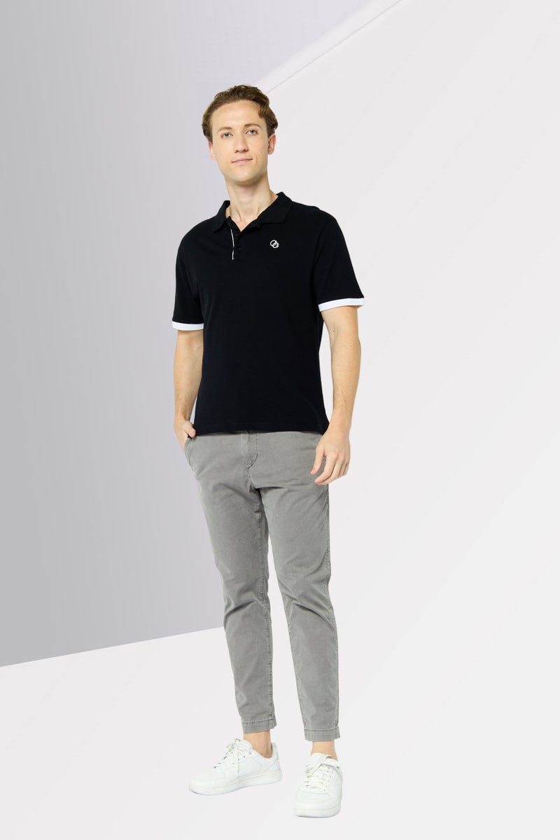 Cavalli Class Men Regular Fit Short Sleeve Embroidered Polo Shirt, Black - Image 2