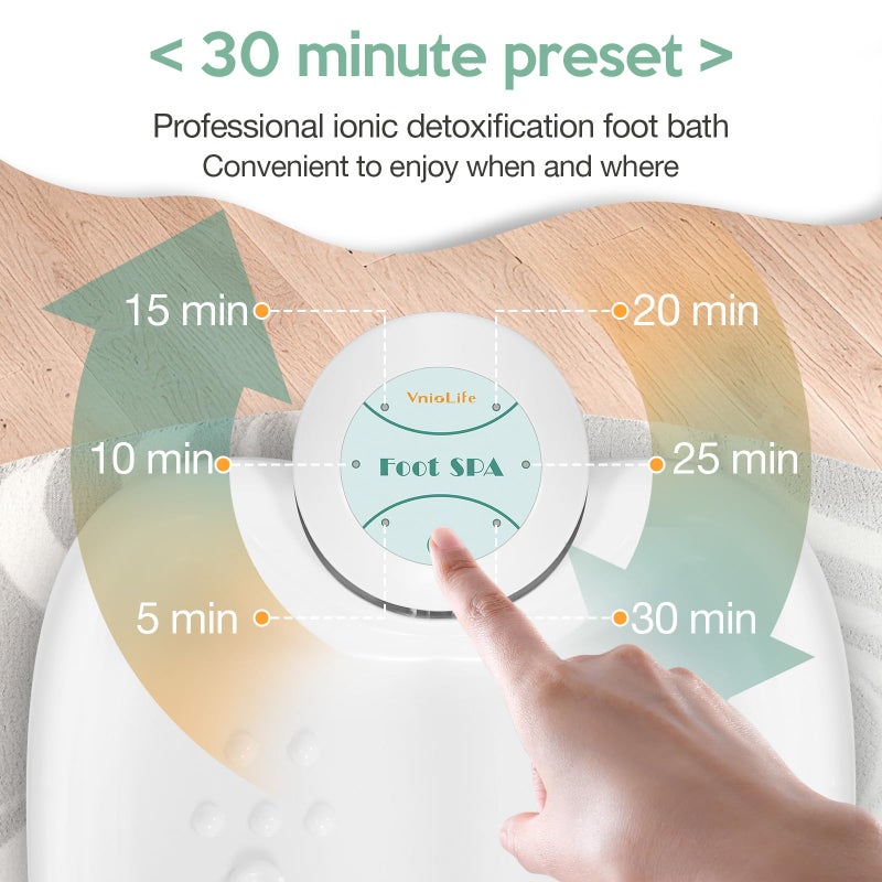 VnioLife Ionic Foot Bath Detox Machine with Bag, Portable Foot Detox Machine, Ionic Foot Spa Ion Cleanse for Home Beauty Salon Spa with Arrays, 100 Liners - Image 4