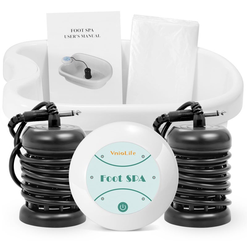 VnioLife Ionic Foot Bath Detox Machine with Bag, Portable Foot Detox Machine, Ionic Foot Spa Ion Cleanse for Home Beauty Salon Spa with Arrays, 100 Liners - Image 1