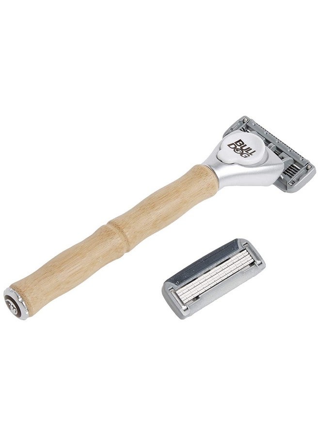 Bulldog Mens Skincare and Grooming Original Bamboo Razors for Men with a Natural Bamboo Razor Handle and 2 Razor Refills - Image 4