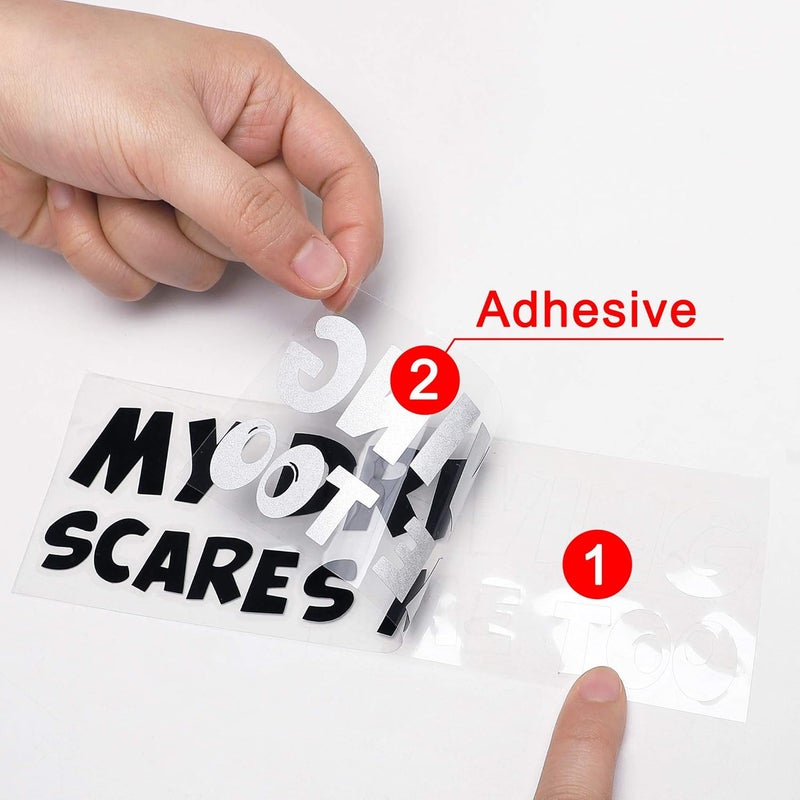 TOMALL 2pcs My Driving Scary Me Too Decals for Car Vinyl Waterproof Funny Self-Adhesive Warning Stickers for Car Truck Window Bumper Trunk Decoration (Black) - Image 3