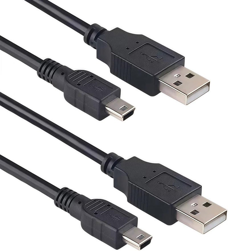 (2 Pack) Mini USB Charger and Data Cable for Texas Instruments Calculators TI-84 Plus CE Graphing Calculator, TI-Nspire CX/CX CAS, TI-84 Plus CE Color/C Silver, TI 89 Titanium (Black)