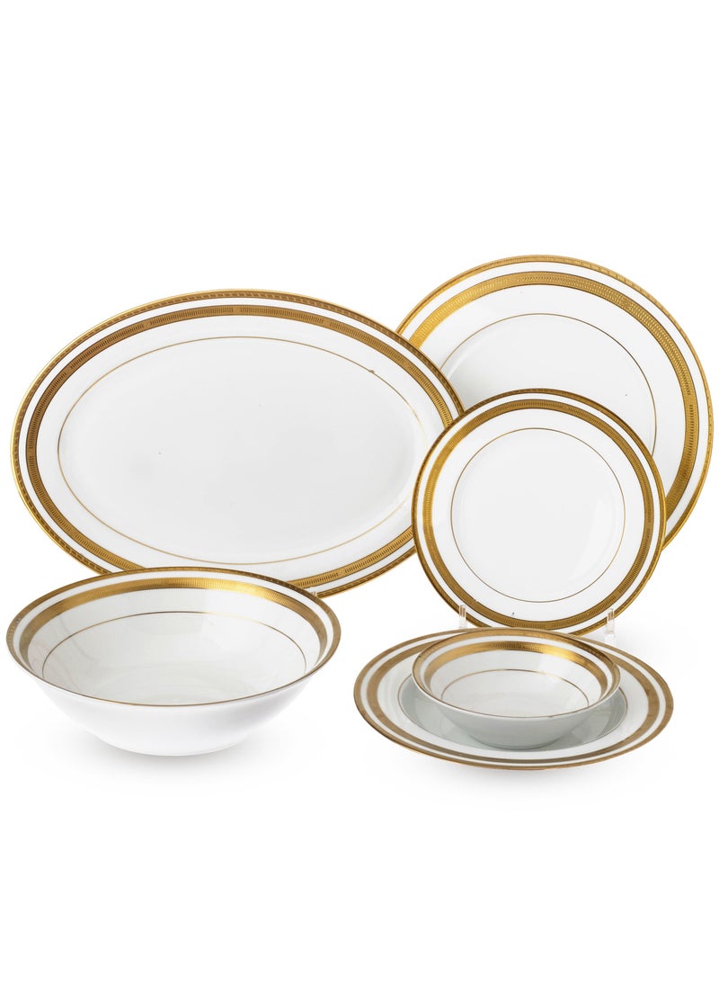 Dania Dinner set 26 pieces 6 people porcelain golden engraving  - Image 1