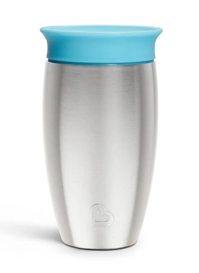 Munchkin Miracle 360 Stainless Steel Insulated Double Walled Toddler Cup, 10 Oz, Keeps Drink Cool For Up To 15 Hours, 12 Months+, Blue
