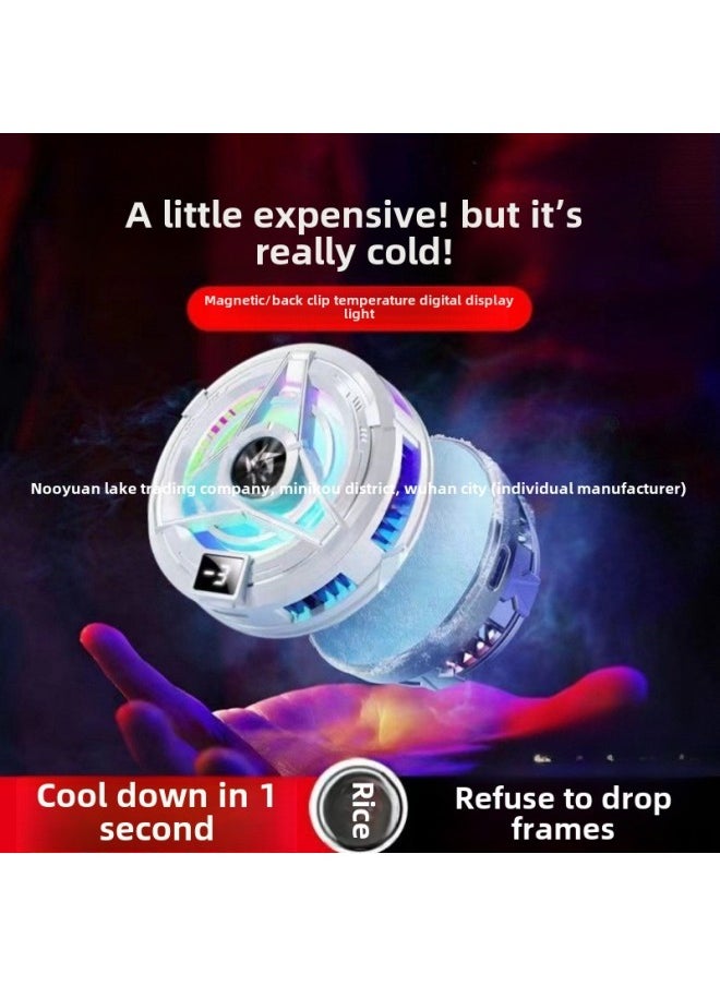 Generic Mobile Phone Radiator Ipad Flat Magnetic Semiconductor Icing Refrigeration Back Clip For Black Shark Apple Millet Iqoo-Color:Special For Games/live Broadcasts [strong Magnetic Ice Guide] Universal For Mobile Phones And Tablets★Black Regular Model | Comes With Finger Cot + Back Clip  - Image 3