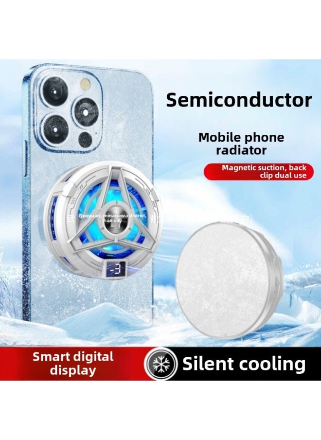 Generic Mobile Phone Radiator Ipad Flat Magnetic Semiconductor Icing Refrigeration Back Clip For Black Shark Apple Millet Iqoo-Color:Special For Games/live Broadcasts [strong Magnetic Ice Guide] Universal For Mobile Phones And Tablets★Black Regular Model | Comes With Finger Cot + Back Clip  - Image 2