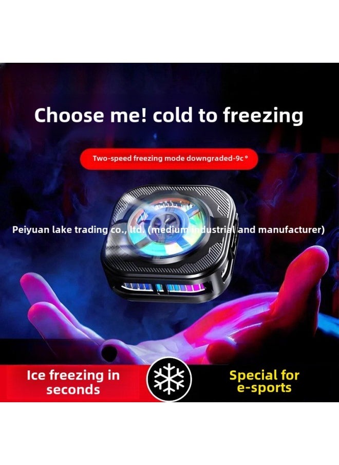Generic Mobile Phone Radiator Ipad Flat Magnetic Semiconductor Icing Refrigeration Back Clip For Black Shark Apple Millet Iqoo-Color:Special For Games/live Broadcasts [strong Magnetic Ice Guide] Universal For Mobile Phones And Tablets★Black Regular Model | Comes With Finger Cot + Back Clip  - Image 4