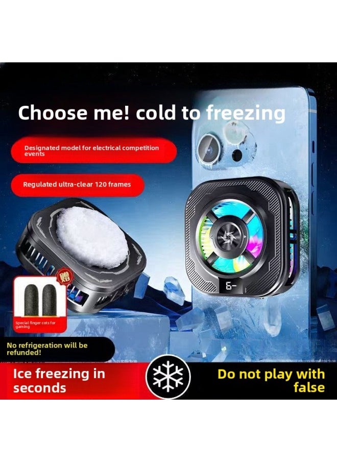 Generic Mobile Phone Radiator Ipad Flat Magnetic Semiconductor Icing Refrigeration Back Clip For Black Shark Apple Millet Iqoo-Color:Special For Games/live Broadcasts [strong Magnetic Ice Guide] Universal For Mobile Phones And Tablets★Black Regular Model | Comes With Finger Cot + Back Clip  - Image 5