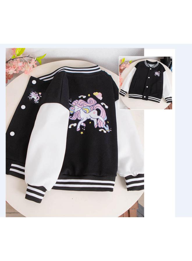Girls Baseball Suit Jacket Spring New Children's Western Style Korean Style Fashionable Spring And Autumn Cardigan Jacket Top