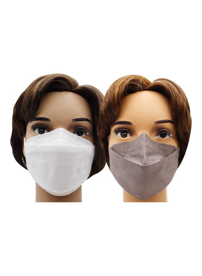 NIBEMINENT 10-Piece N95 Face Mask Grey and White Combo Pack - Image 1