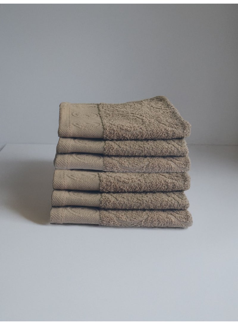 باشاهوم فوطه قطن 100% نسيج محفور وبره ثقيله 6قطع حجم :33*30  . - Image 1