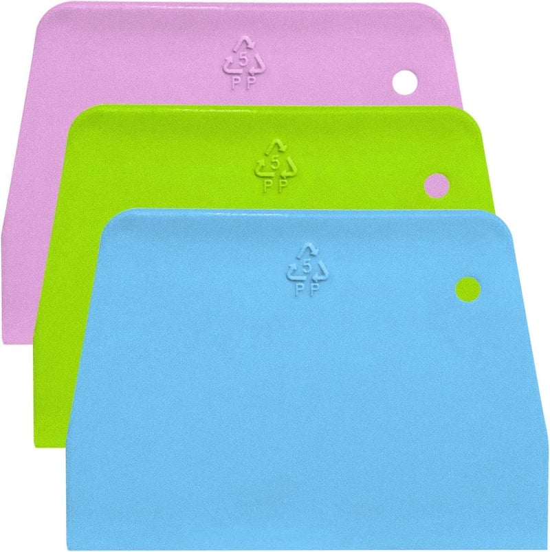 HZYH 3-Pack Non-Slip Plastic Dough Scrapers for Baking, Cooking & Dessert  Making - Image 1