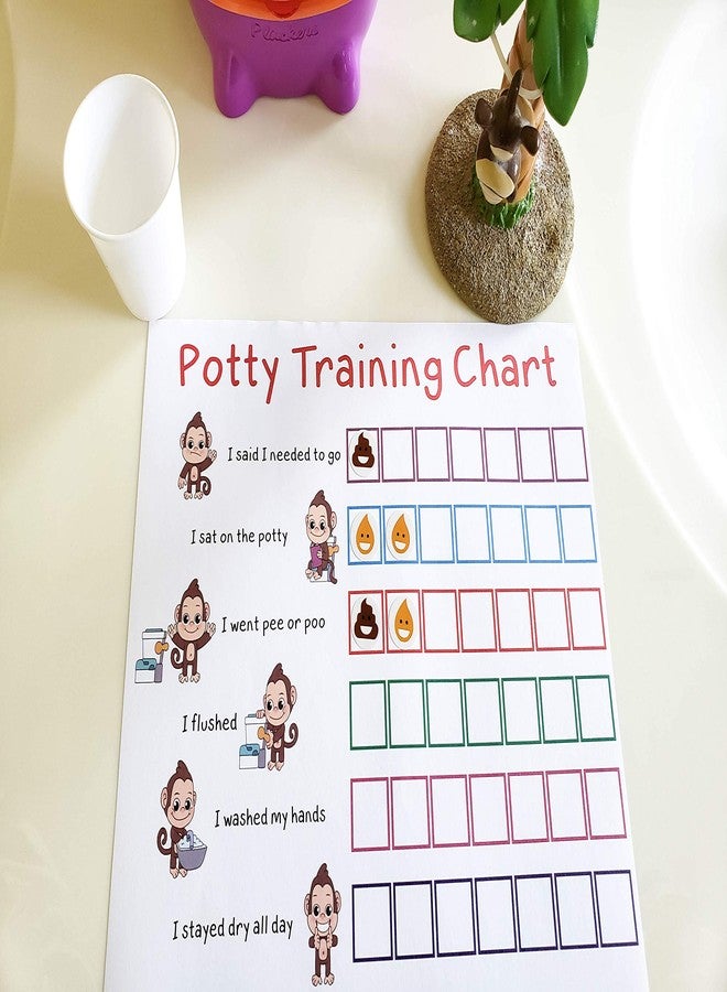 L LIFETIME Potty Training Sticker Chart Reward- Monkey Design for Toddler Girls and Boys, Toilet Seat Motivational Weekly Progress Gift with 50 Poop Pee Sticker Sheets for Children - Image 4