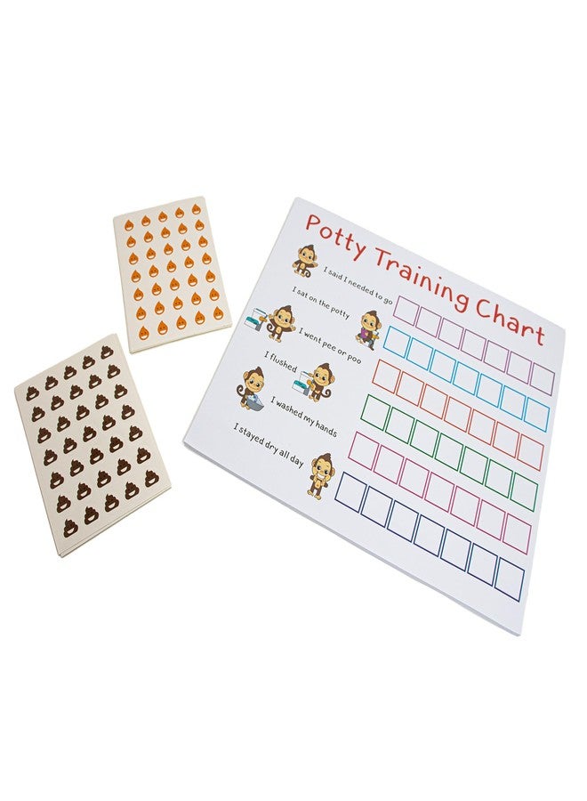 L LIFETIME Potty Training Sticker Chart Reward- Monkey Design for Toddler Girls and Boys, Toilet Seat Motivational Weekly Progress Gift with 50 Poop Pee Sticker Sheets for Children - Image 1